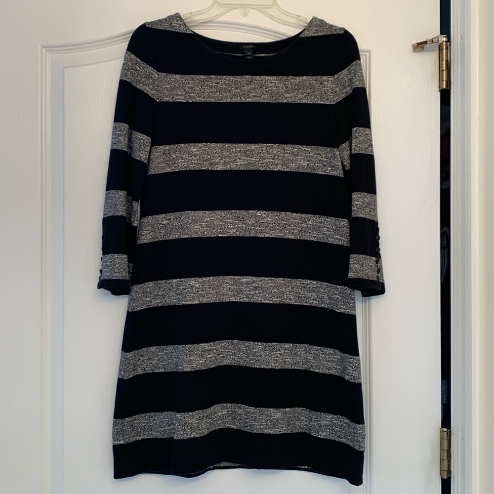 J.Crew Striped Long Sleeve Knit Dress